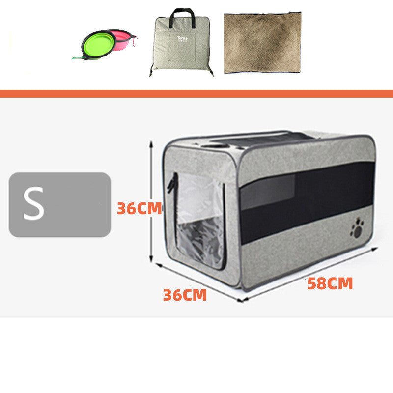 Portable Folding Fabric Pet Travel Carrier Bag With Safety Zippers