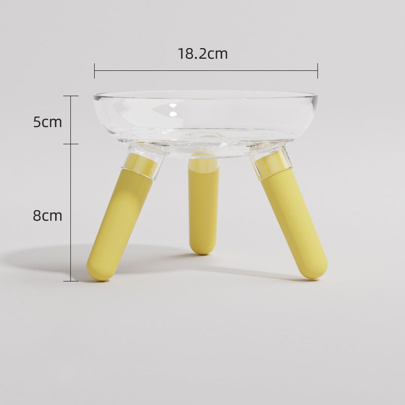 Transparent Anti Knock Feeding And Drinking Bowl For Pets