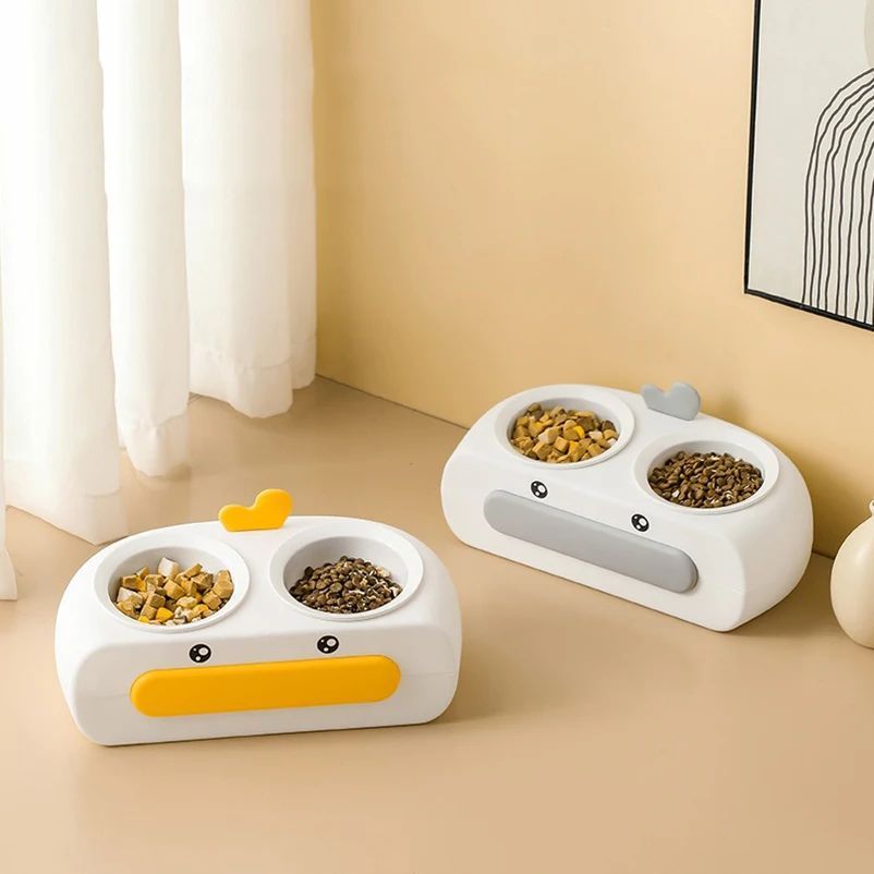 Transparent Anti Knock Feeding And Drinking Bowl For Pets