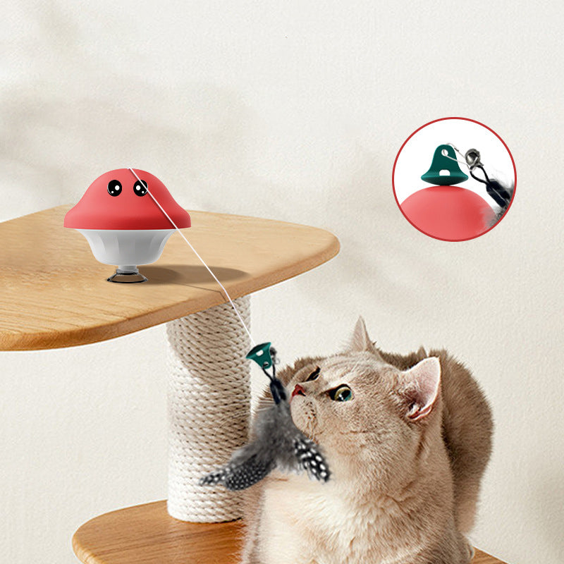 Retractable Cat Wand Suction Cup Interactive Indoor Pet Toy