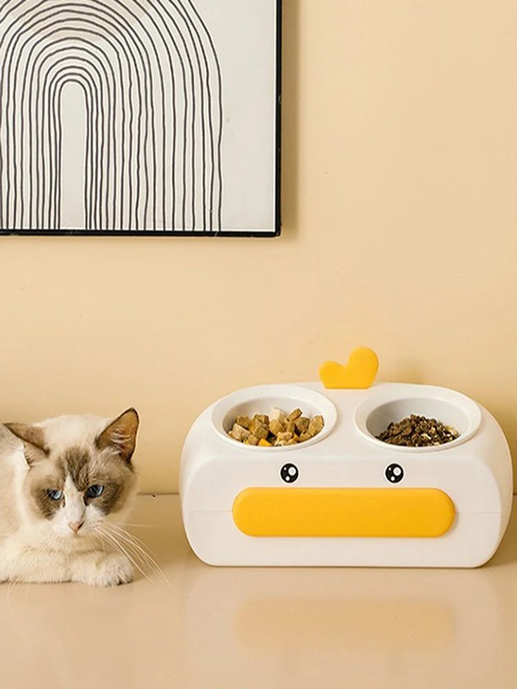 Transparent Anti Knock Feeding And Drinking Bowl For Pets