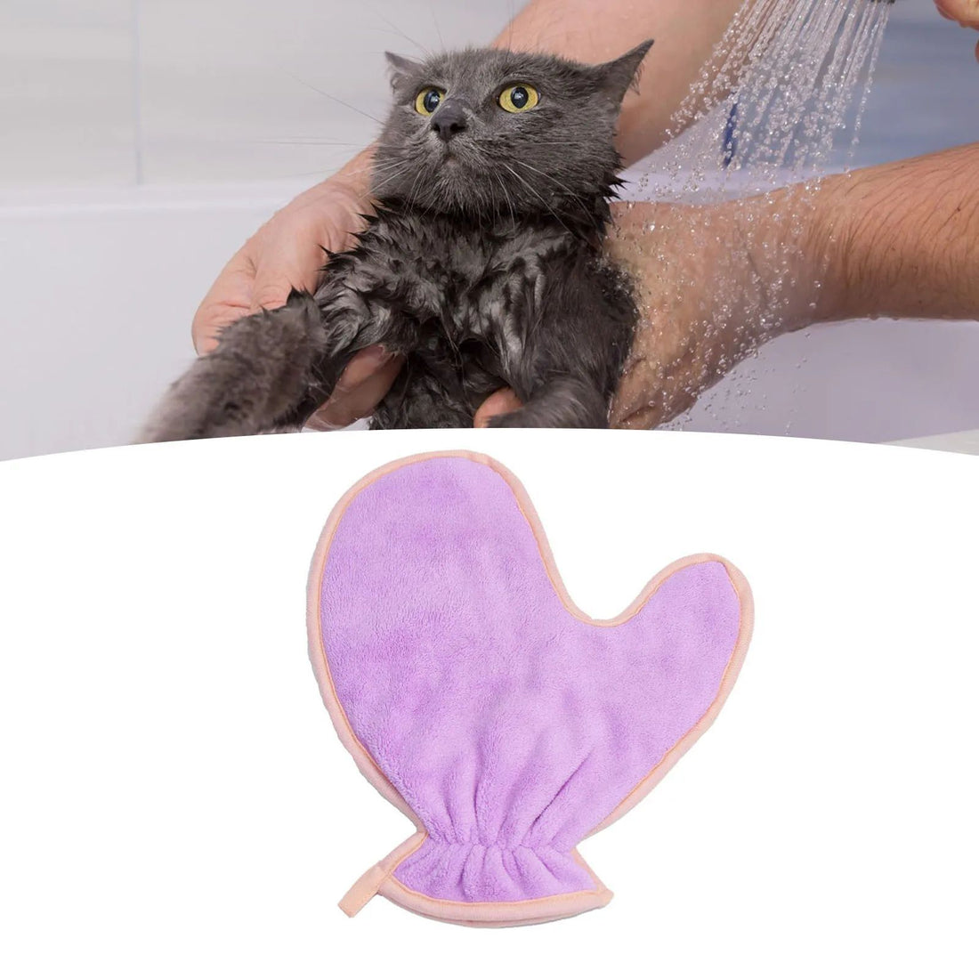 Double-Sided Pet Bath Towel Soft Absorbent Plush Gloves