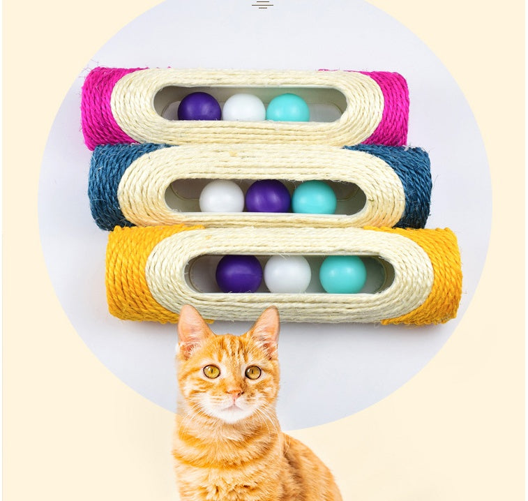 Long Sisal Drum Pet Toy Durable Interactive Chew Toy