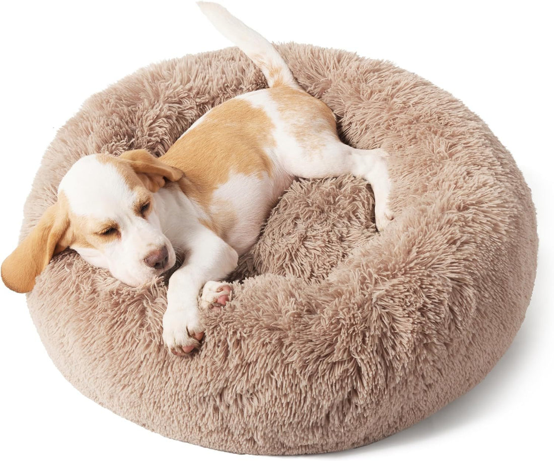 Indoor Non-Slip Round Fluffy Plush Bed For Pets