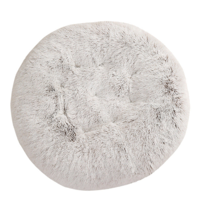 Round Plush Warm Pet Bed Mat Comfortable Sleeping Design