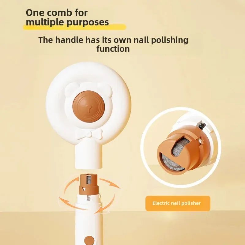 Rechargeable 2-in-1 Nail Trimmer And Grooming Brush For Pets