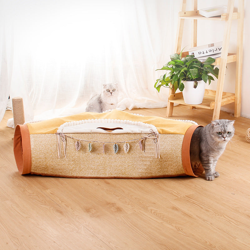 Red Mesh Litter Roll And Interactive Hole Toy For Pets