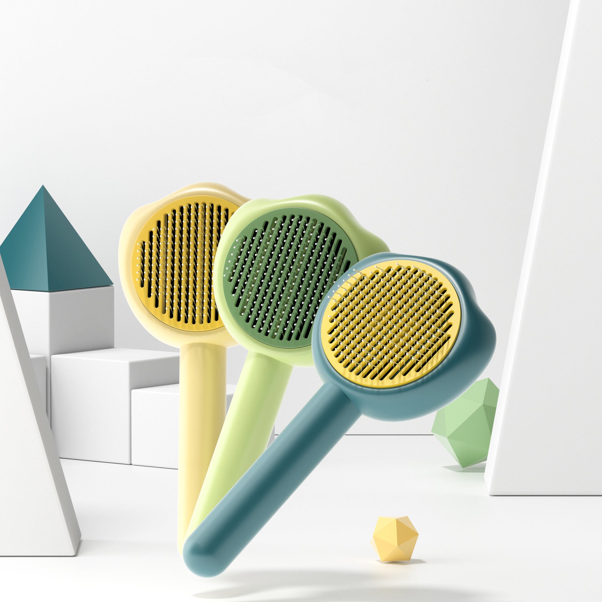 Self Cleaning Grooming Comb With Hair Remover And Comfortable Handle